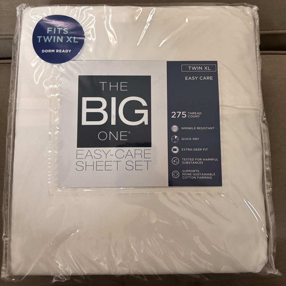 TWIN XL The Big One Easy-Care Sheet Set, Twin XL WHITE